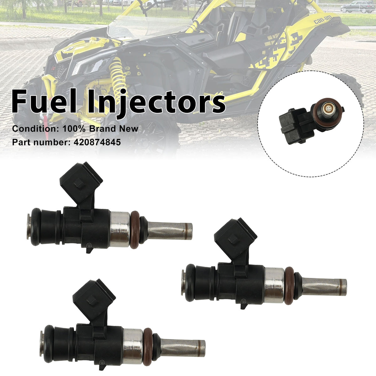 2018 Can-Am Maverick X3 Turbo 3PC Fuel Injectors 420874845 Generic