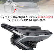 Right LED Headlight Assembly 92102-L2550 For Kia K5 EX LXS GT 2025-2026