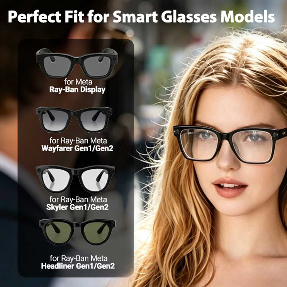4 PC LED Light Blocking Covers for Ray-Ban Meta All Series Smart Glasses Gen1 Gen2 Black