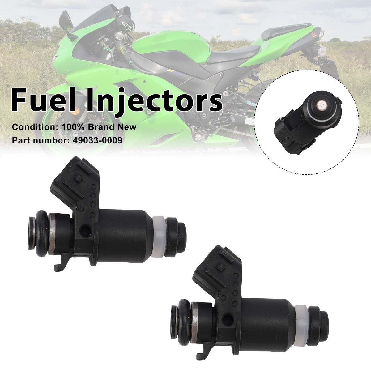 2006 Kawasaki NINJA ZX-6R (ZX636D6F) 2PC Fuel Injectors 49033-0009 Generic