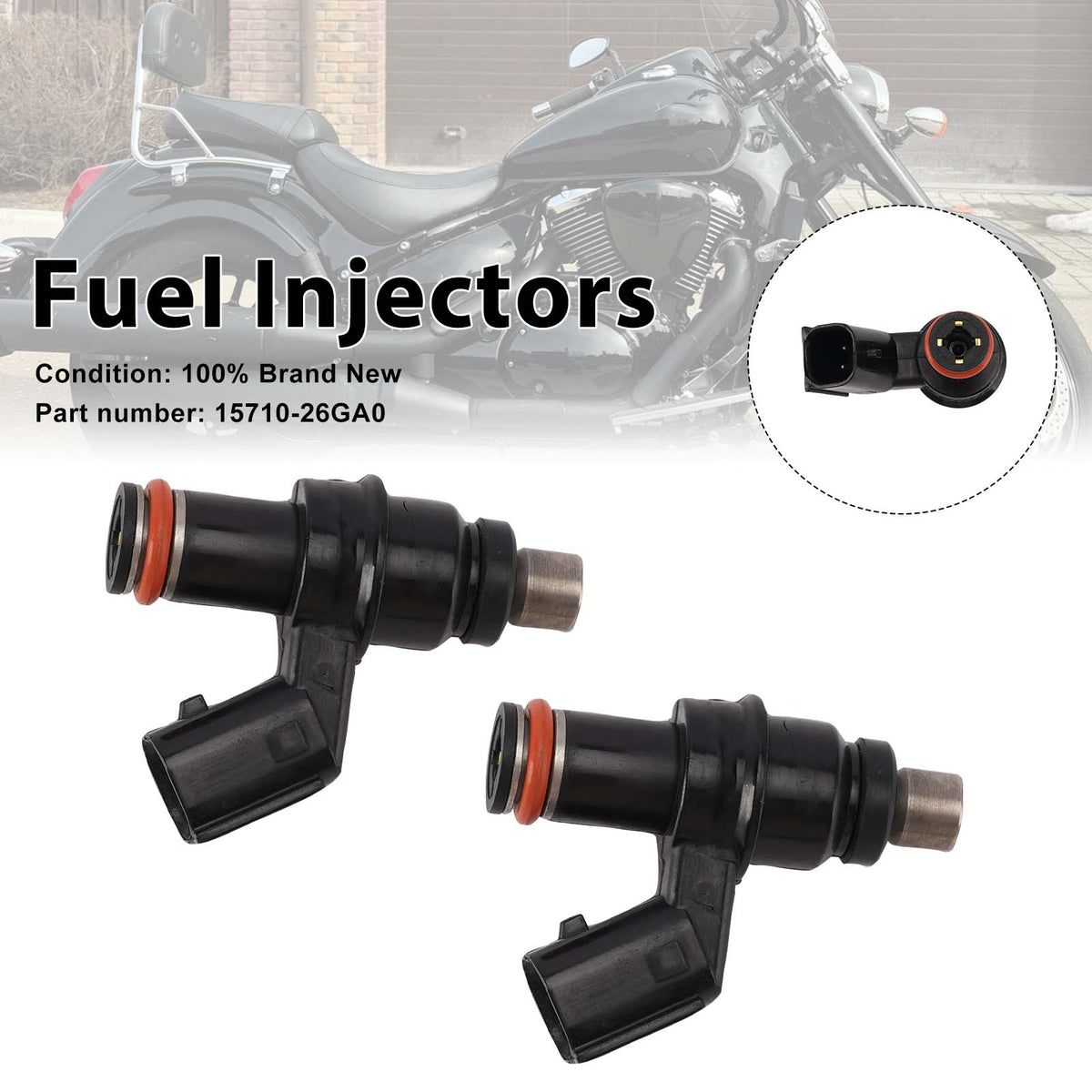 2009-2019 Suzuki TU250X 2PC Fuel Injectors 15710-26GA0 Generic