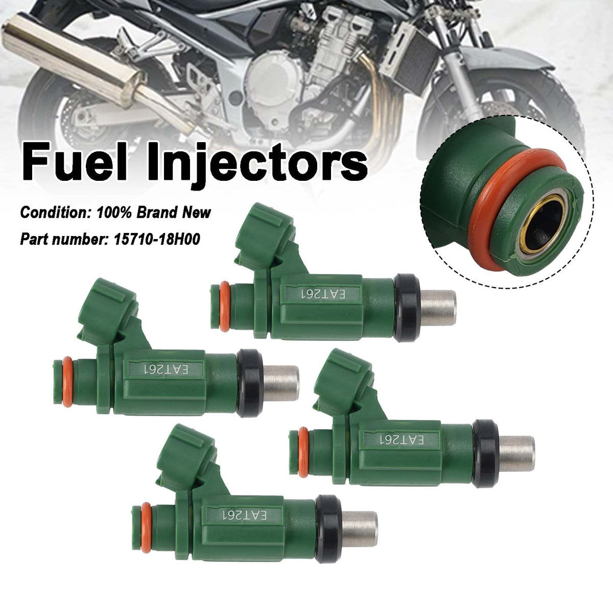 2009 Suzuki GSF1250SA 4PC Fuel Injectors 15710-18H00 Generic