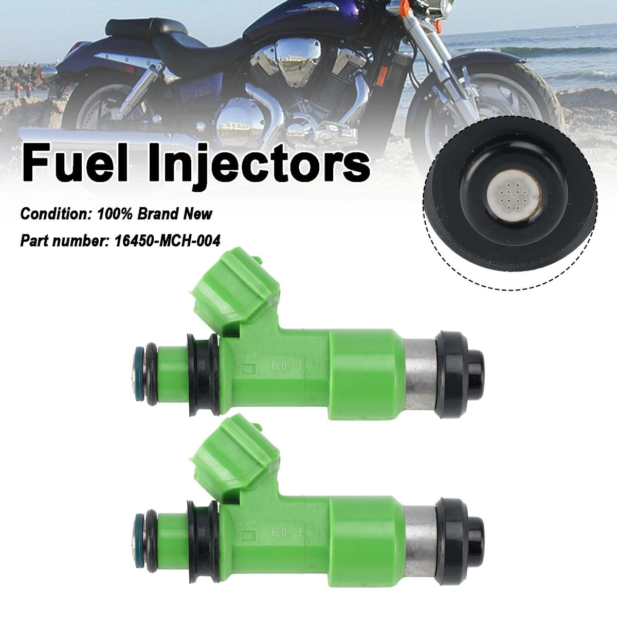 2005-2008 Honda VTX1800F 2PC Fuel Injectors 16450-MCH-004 Generic