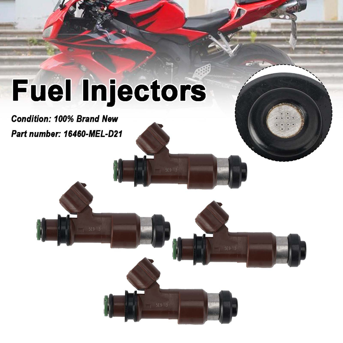 2006-2007 Honda CBR1000RR 4PC Fuel Injectors 16460-MEL-D21 Generic