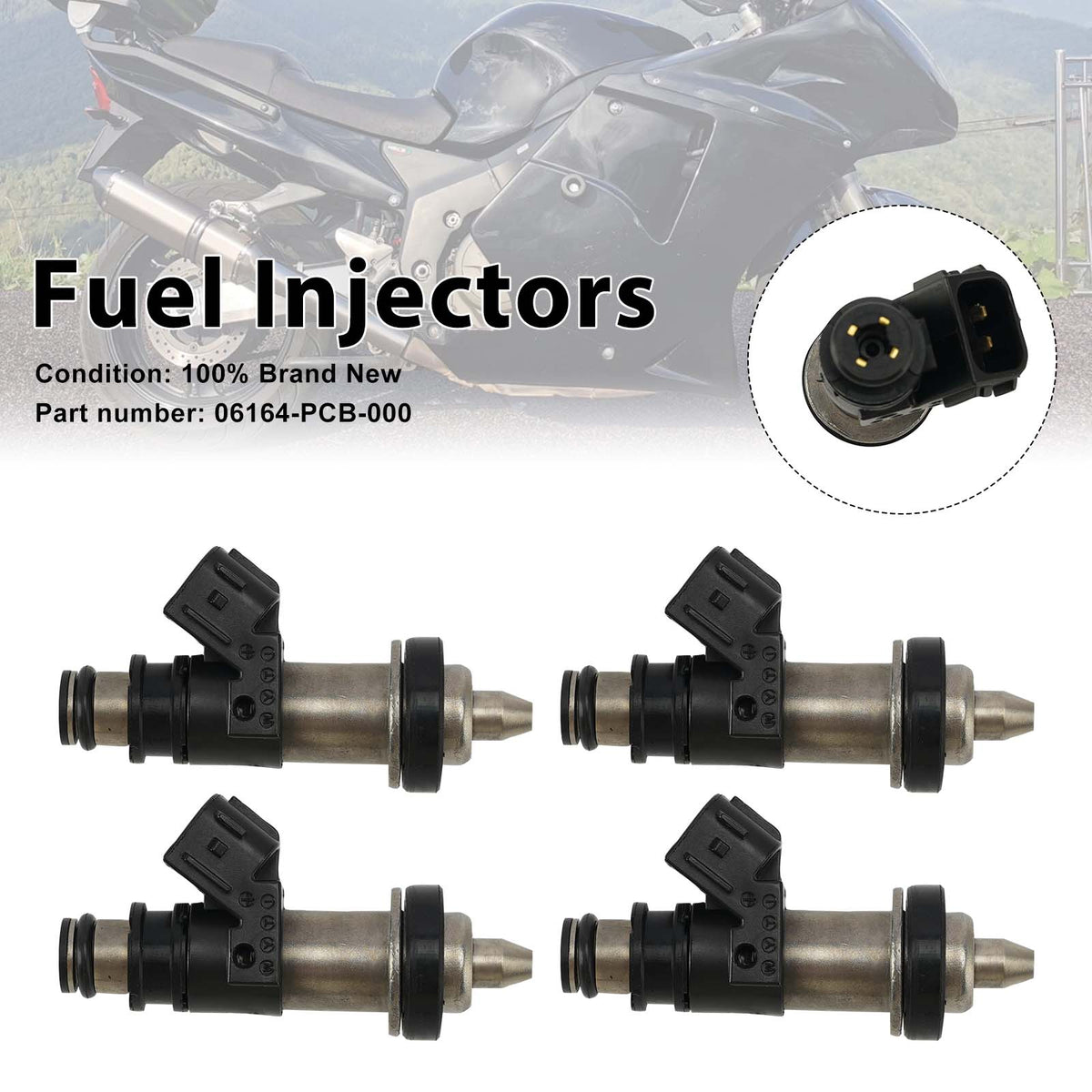 2000 Honda CBR1100XX A 4PC Fuel Injectors 06164-PCB-000 Generic