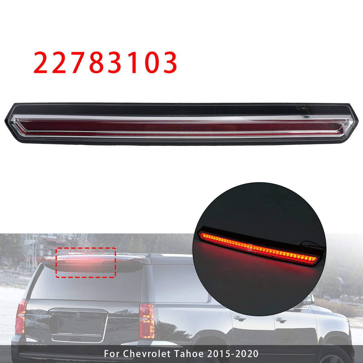 2016-2019 Chevrolet Suburban 3500HD LED Third Brake Light 22783103 22803028 Generic
