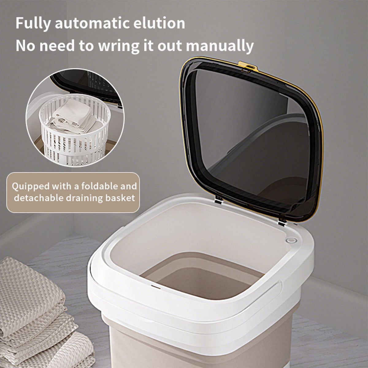 13L Portable Washing Machine Mini Washer Foldable Washer For Underwear Family