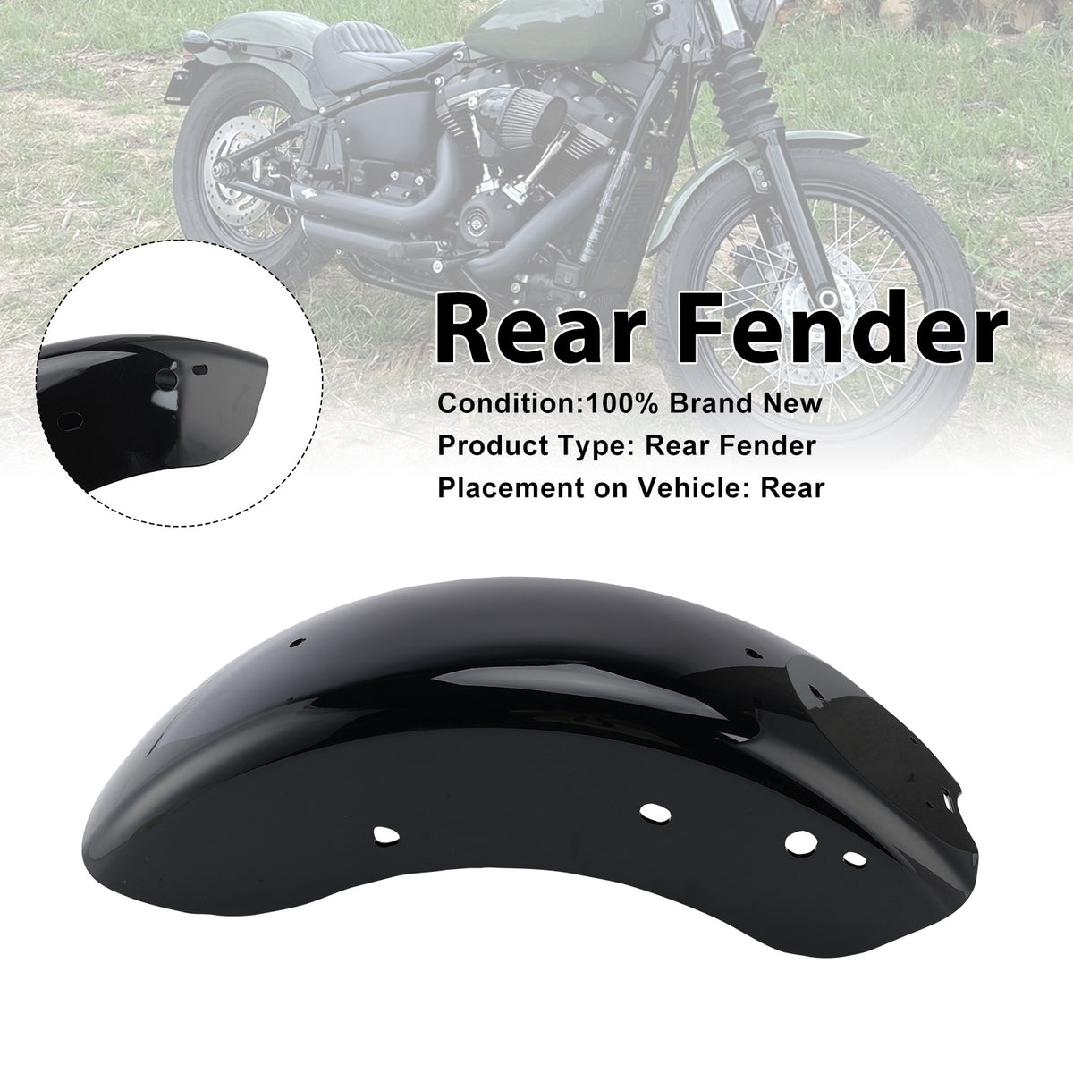 Rear Fender for Softail Slim FLSL Standard FXBB FXBBS FXST 2018-2026