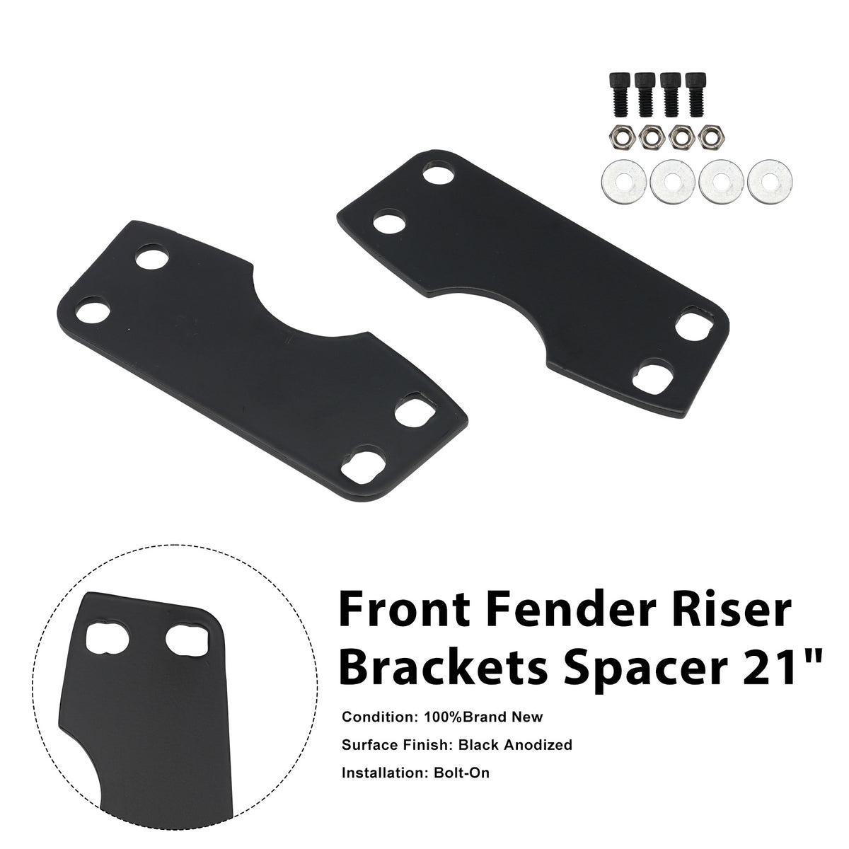 Front Fender Riser Brackets Spacer 21" For Touring Road Glide King Street 2024+