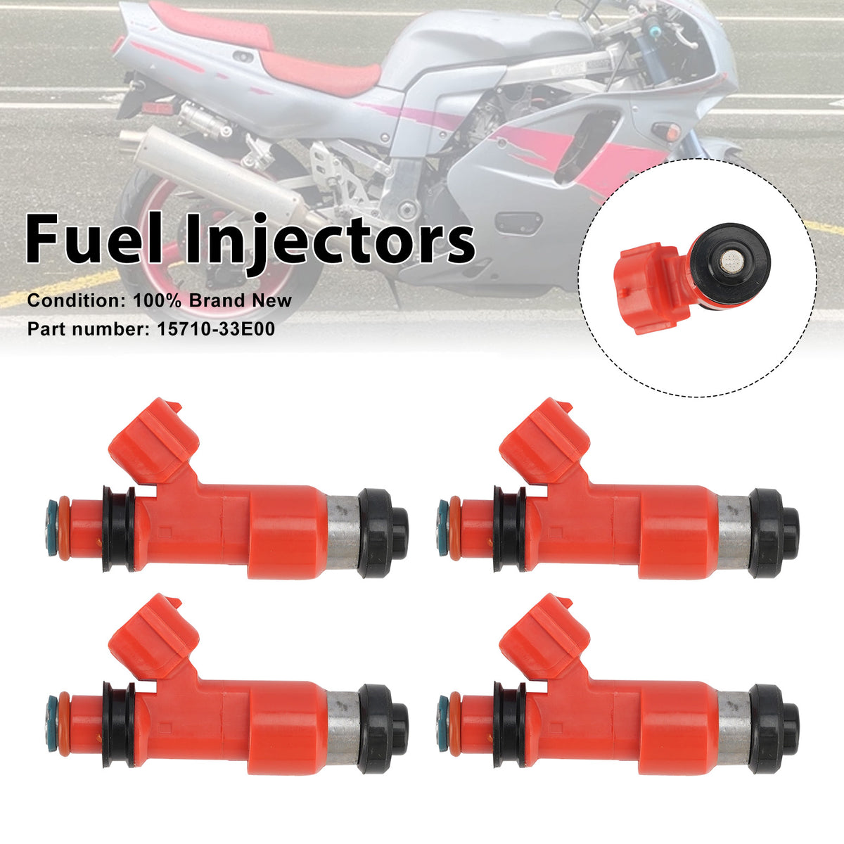 1998-1999 Suzuki GSX-R750 4PC Fuel Injectors 15710-33E00 Generic