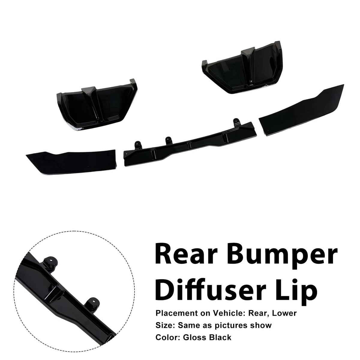 Gloss Black Rear Bumper Diffuser Lip Fit BMW X3 G45 M-Sport 2025+
