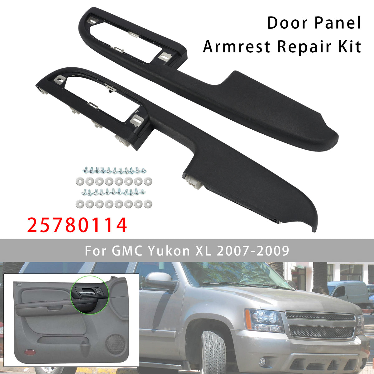 2Pcs Front Door Panel Armrest Repair For Silverado Suburban Tahoe 2007-2009