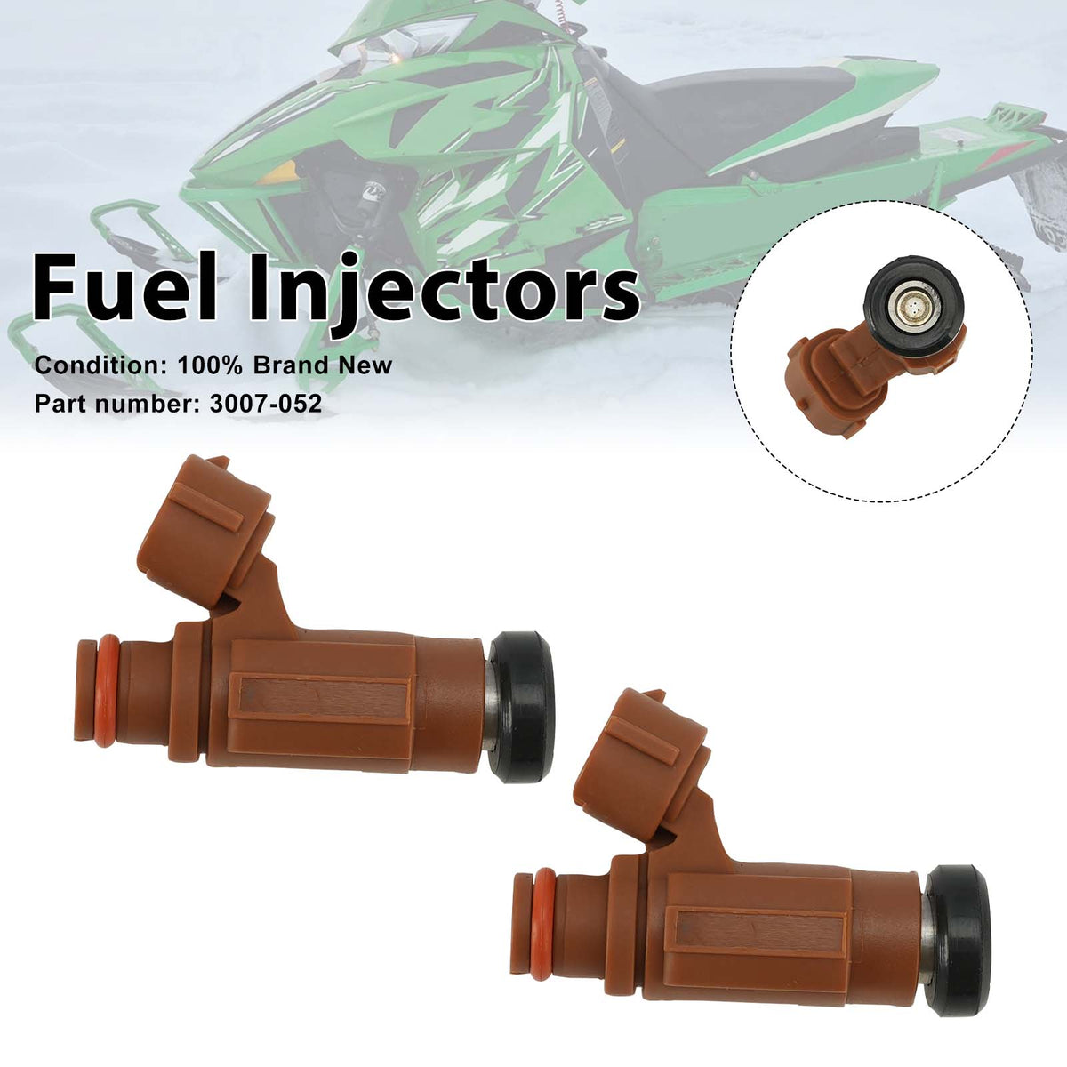 2PC Fuel Injectors 3007-052 For Arctic Cat Sno Pro 500 F5 ZR 4000 2004-2017