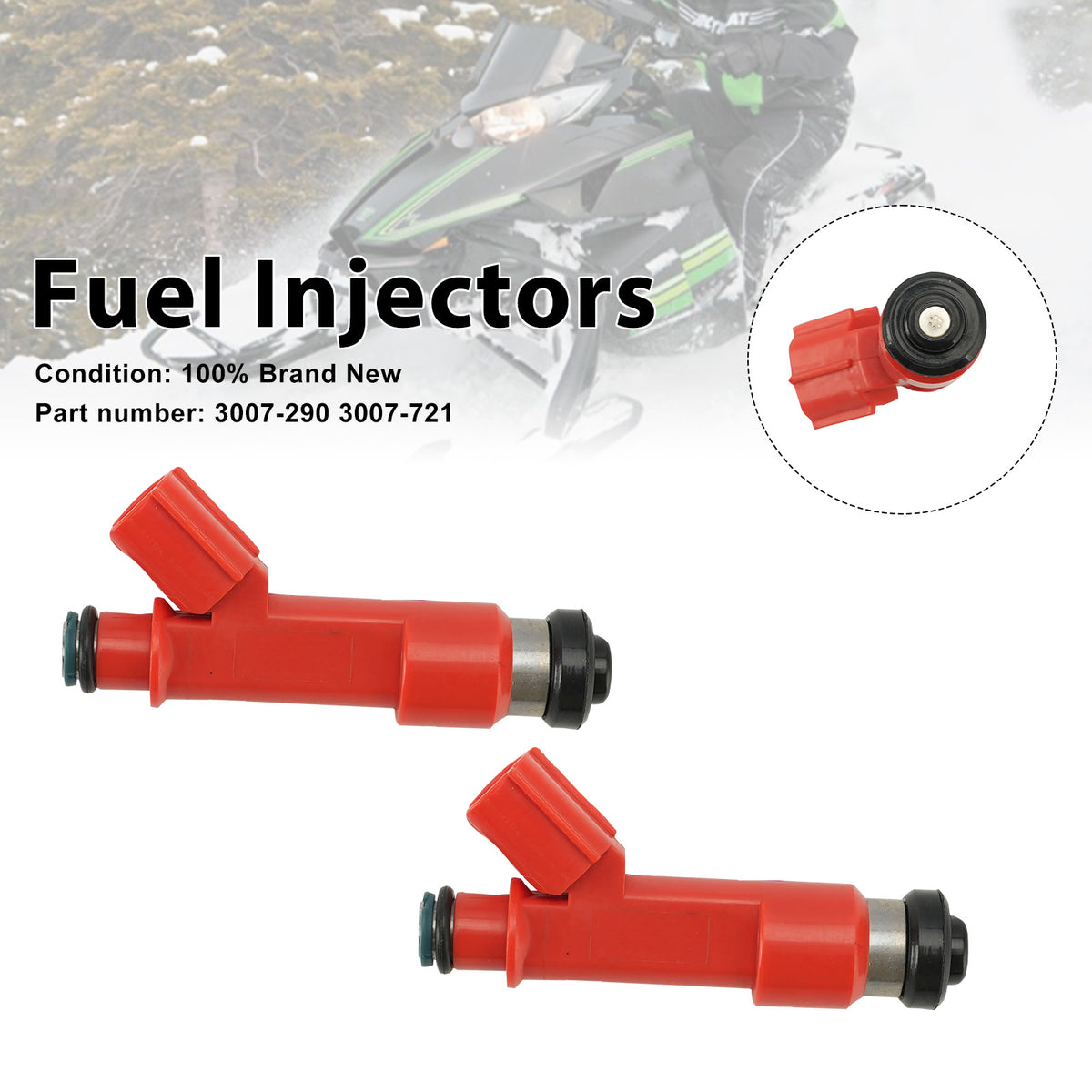 2007-2009 Arctic Cat F1000 2PC Fuel Injectors 3007-290 3007-721 Generic
