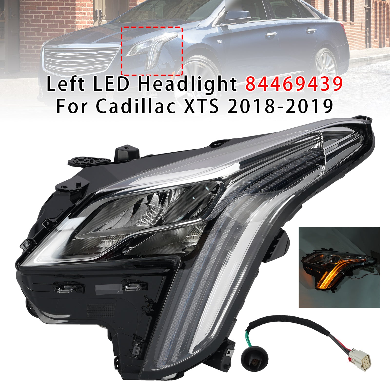Left LED Headlight 84469439 For Cadillac XTS 2018-2019