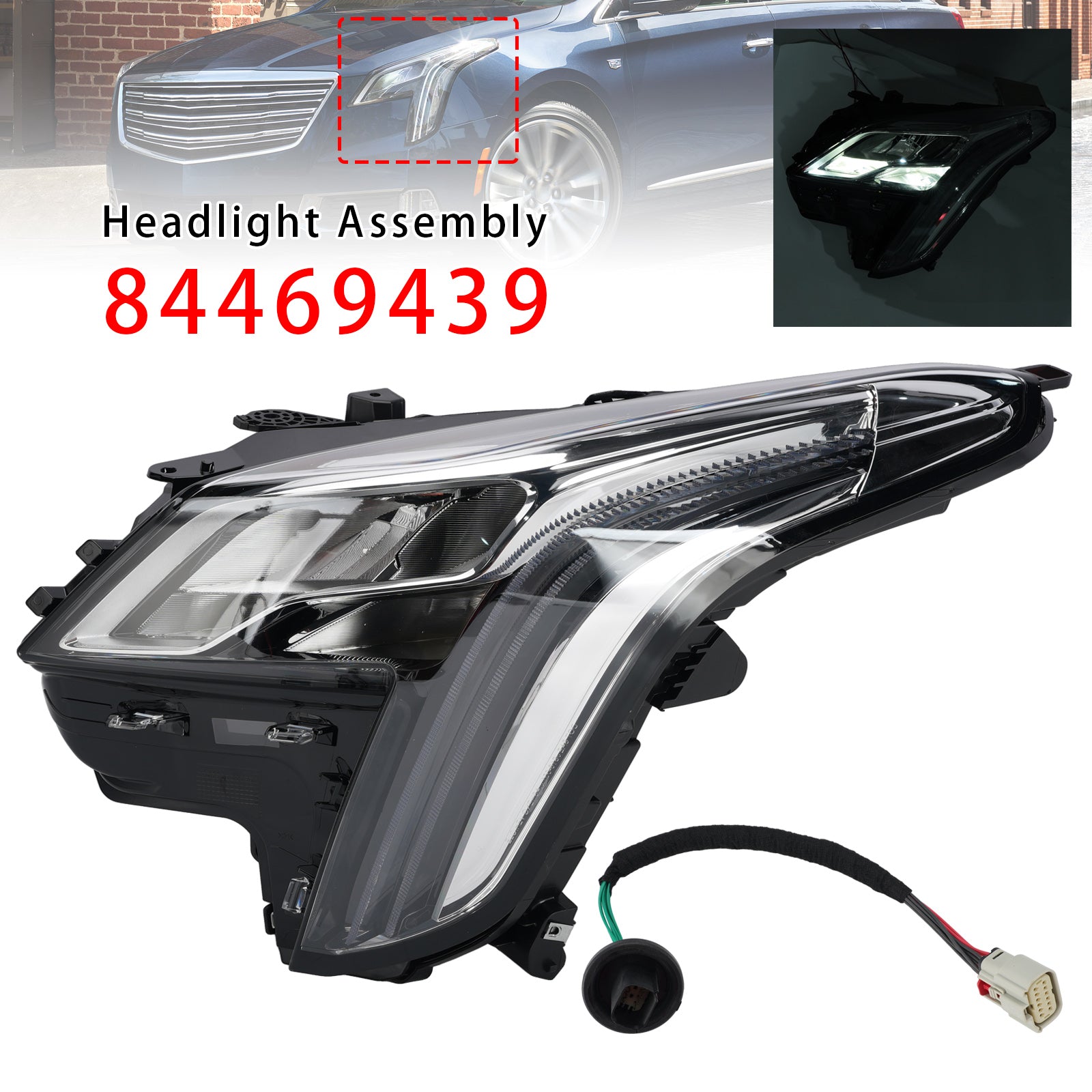 Left LED Headlight 84469439 For Cadillac XTS 2018-2019