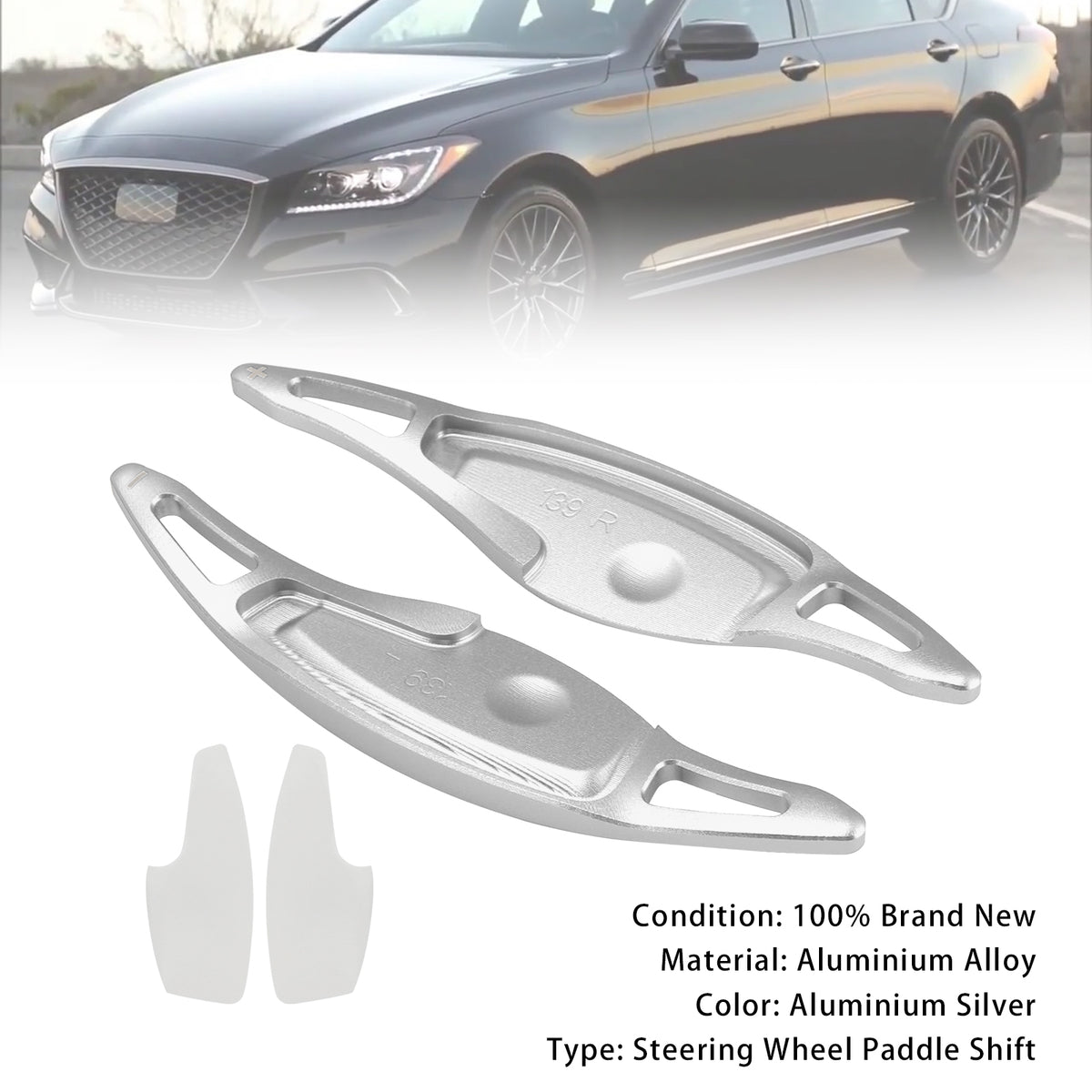 Steering Wheel Paddle Shifter For Genesis G80 Sport 17-20 Aluminium Silver