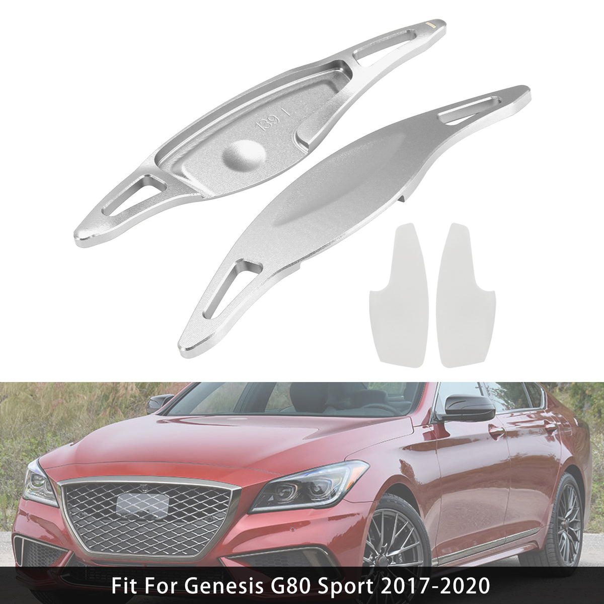 Steering Wheel Paddle Shifter For Genesis G80 Sport 17-20 Aluminium Silver