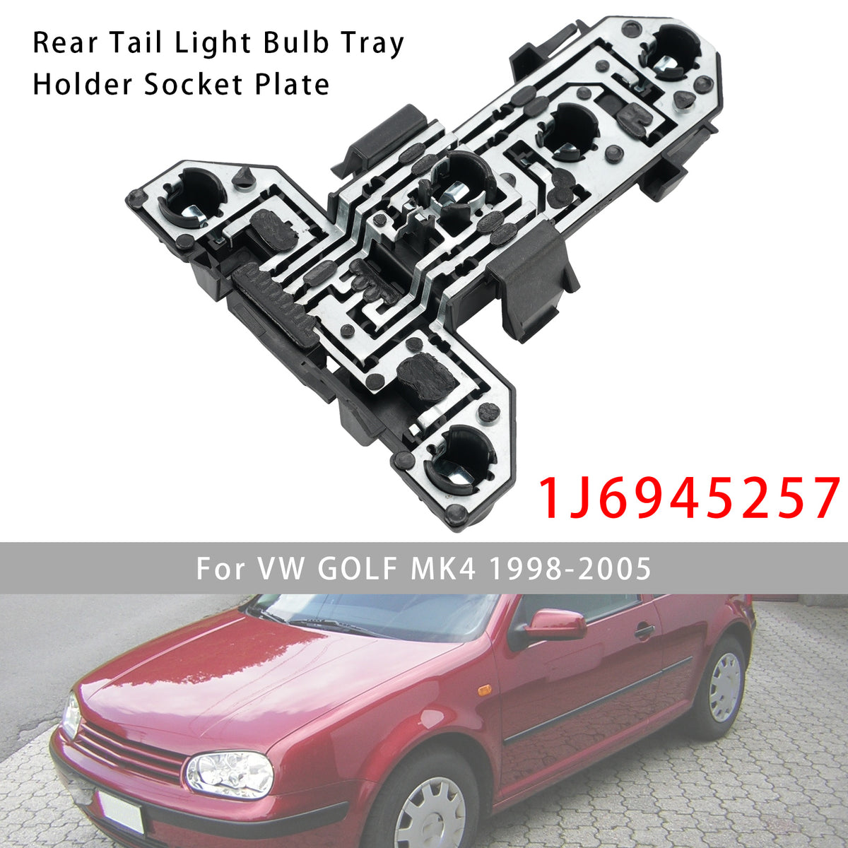 Rear Tail Light Bulb Tray Holder Socket Plate 1J6945257 For Vw Golf Mk4 98-2005