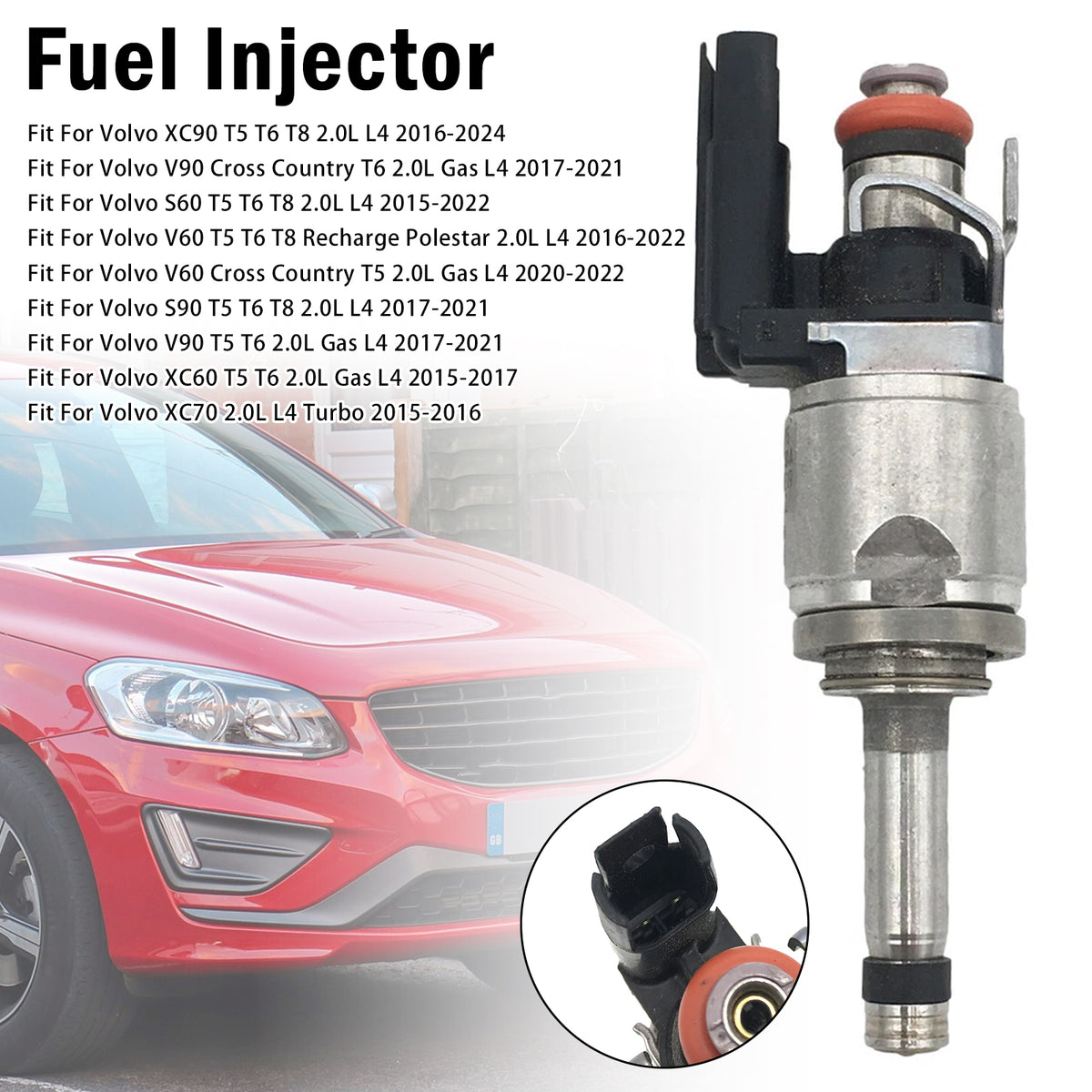 1Pcs Fuel Injector For Volvo S60 V60 XC60 XC70 S90 V90 XC90 2.0L 31303495