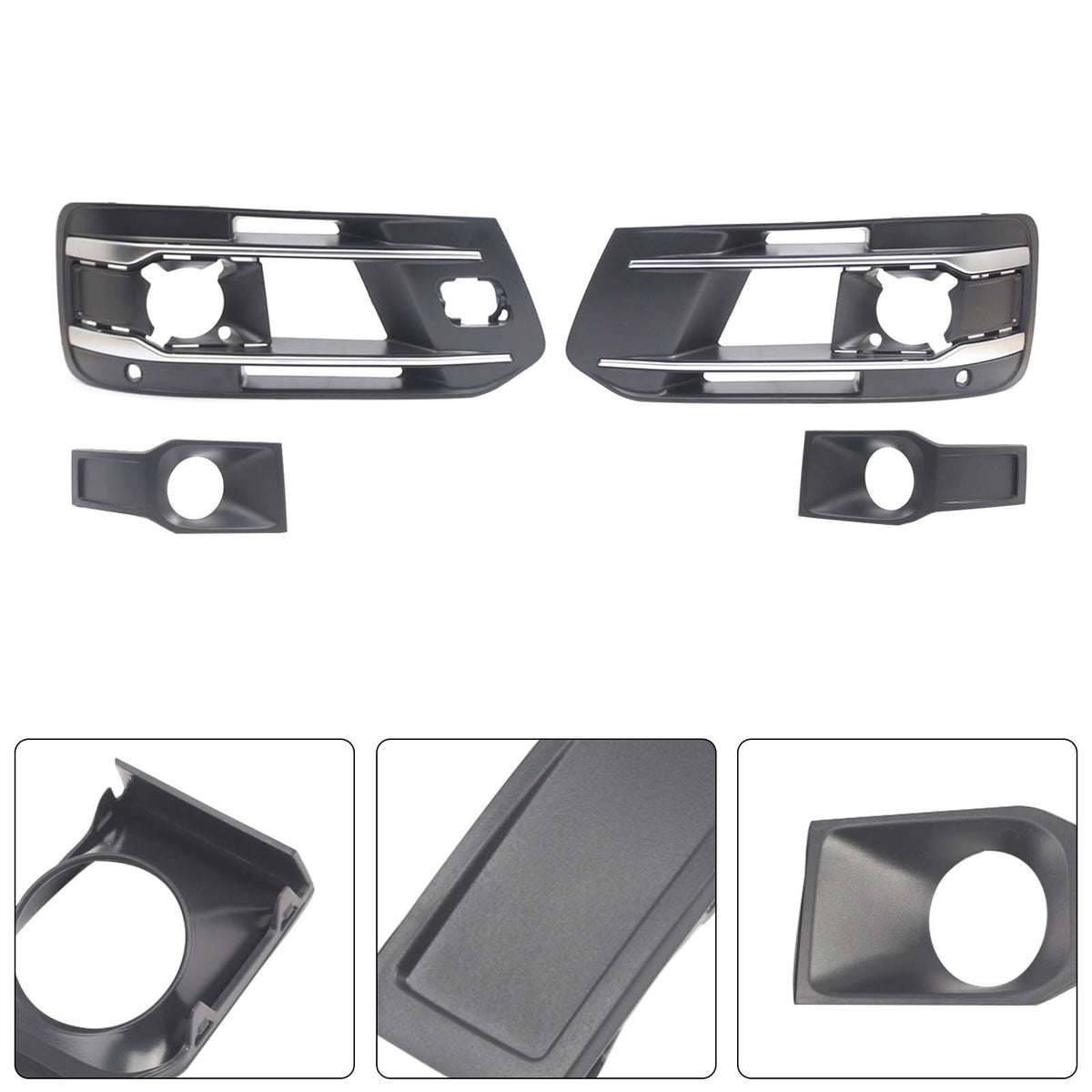 4PCS Front Bumper Fog Light Grille Cover 4M0807682AA4W3 Fit Audi Q7 2016-2019