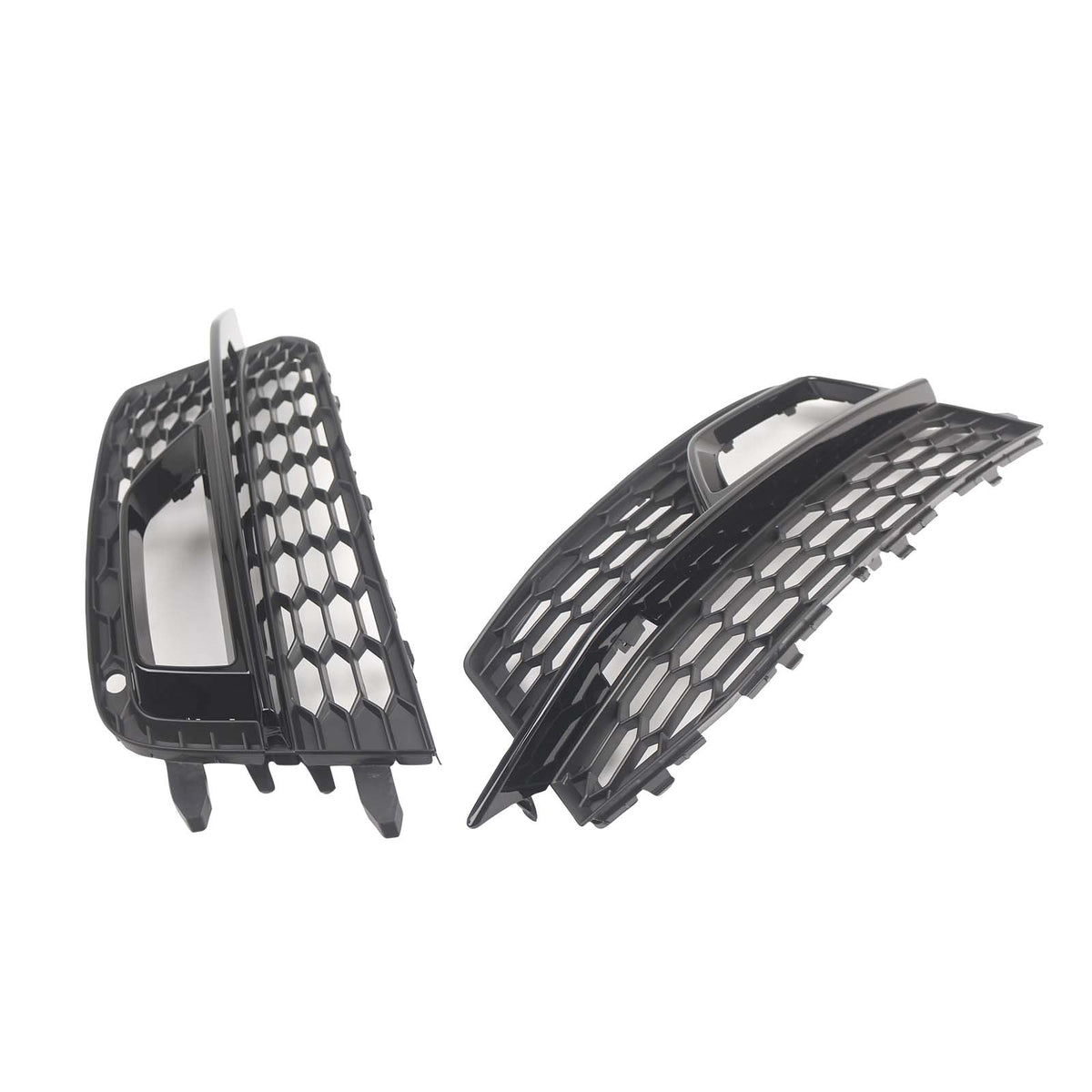 Black Front Fog Lamp Grill Fit Audi A5 S-Line Sport Edition Bumper 2013-2016