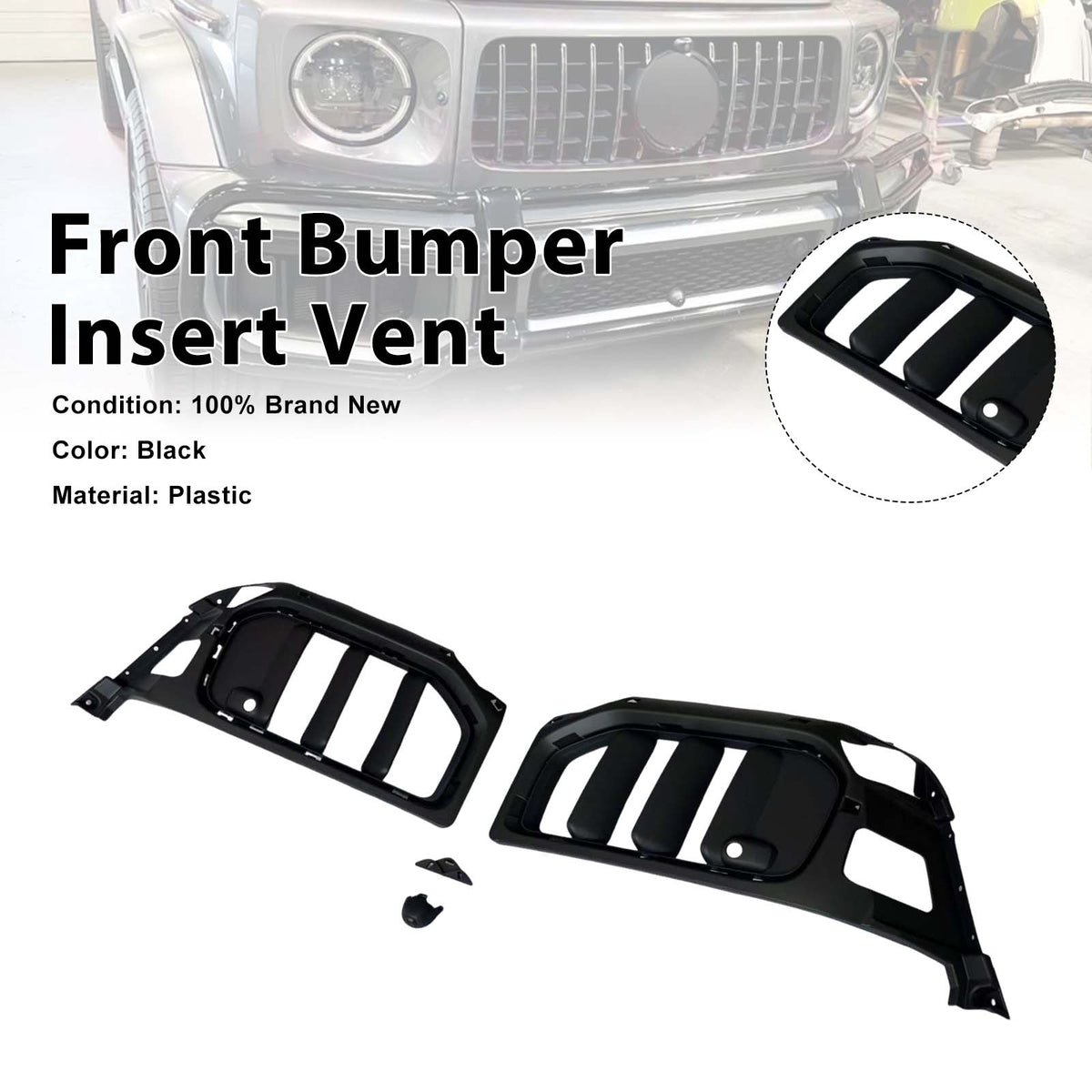 W465 Style Front Bumper Insert Vents Fit Mercedes Benz W464 G63 2019-2023