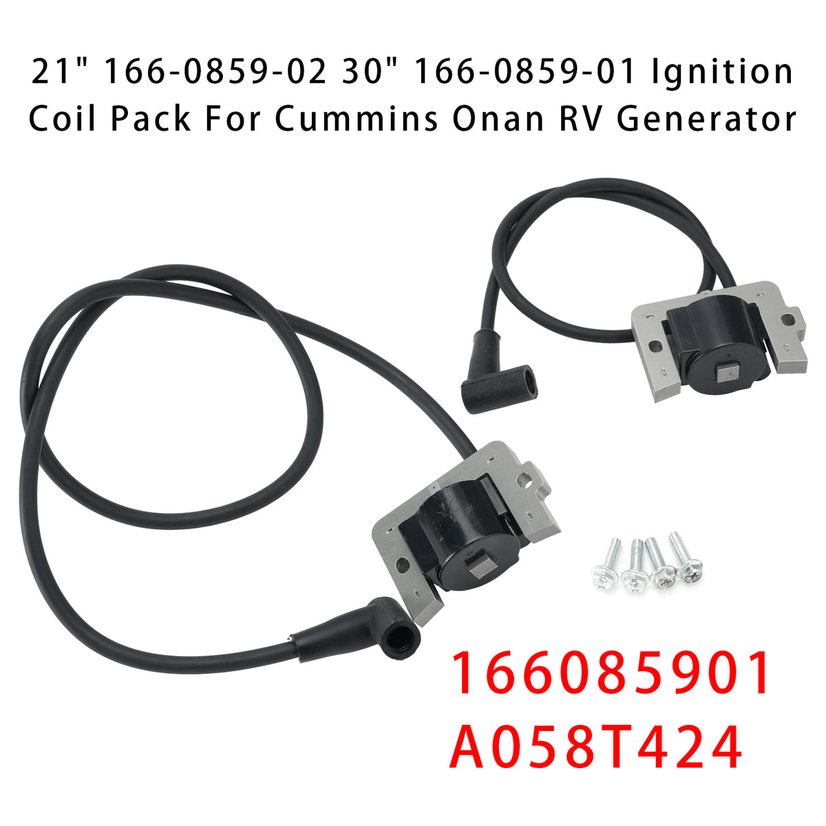 21" 166-0859-02 30" 166-0859-01 Ignition Coil Pack For Cummins Onan RV Generator