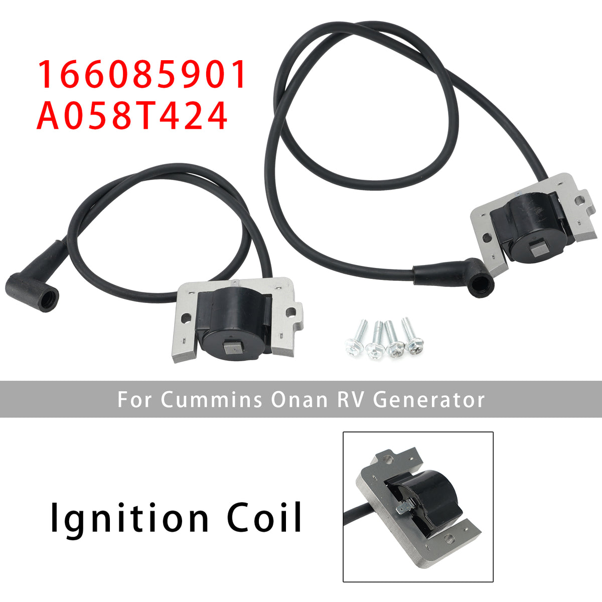21" 166-0859-02 30" 166-0859-01 Ignition Coil Pack For Cummins Onan RV Generator