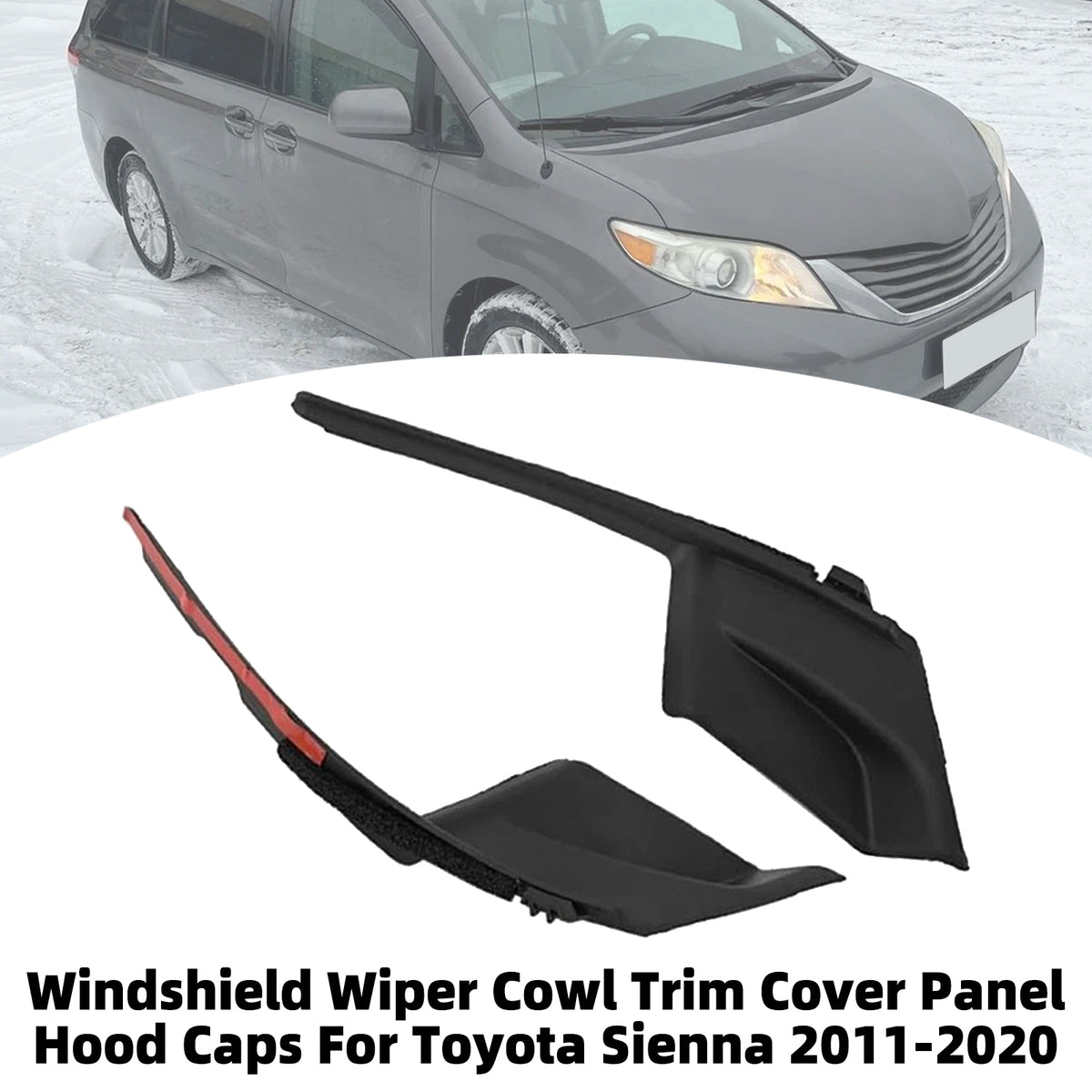 Windshield Wiper Cowl Trim Cover Panel Hood Caps For Toyota Sienna 2011-2020