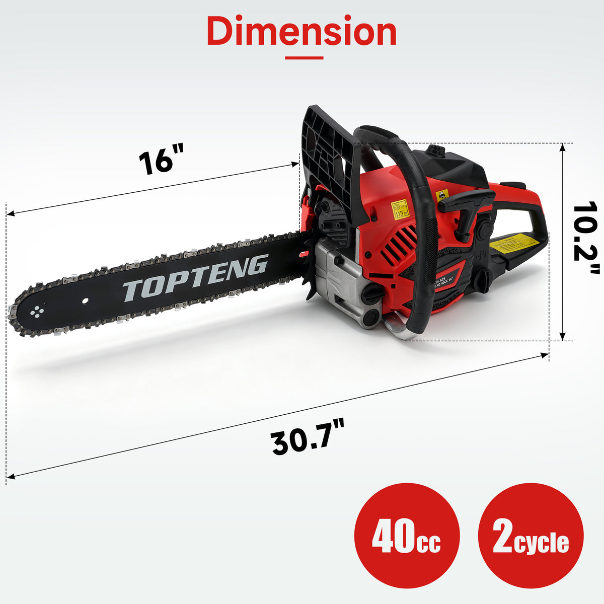 TopTeng 40cc Lightweight Gas Powered Chainsaw