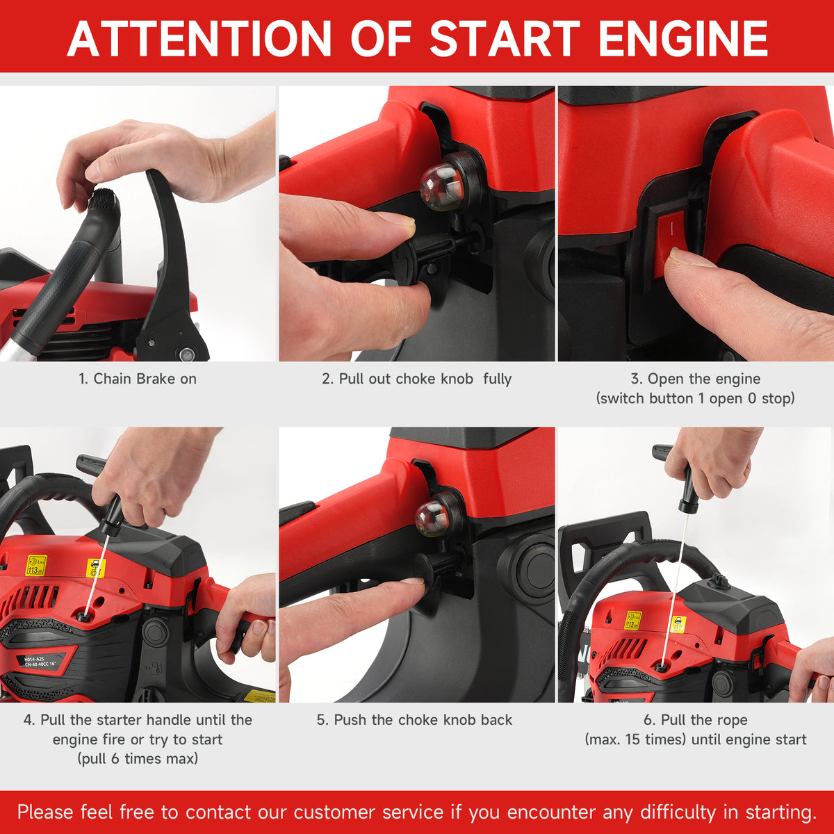 TopTeng 40cc Lightweight Gas Powered Chainsaw