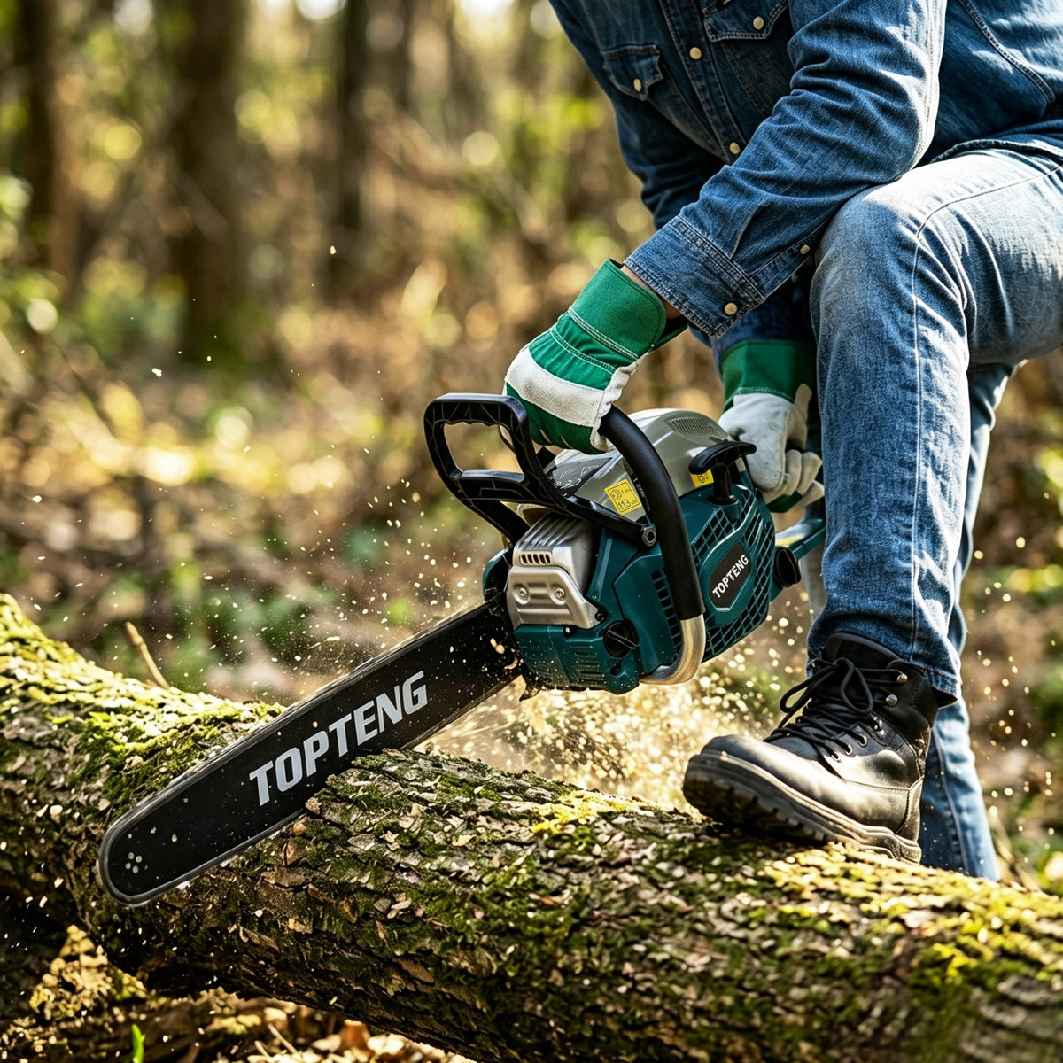 TopTeng 65cc Gas Chainsaw with 22 Inch Guide Bar