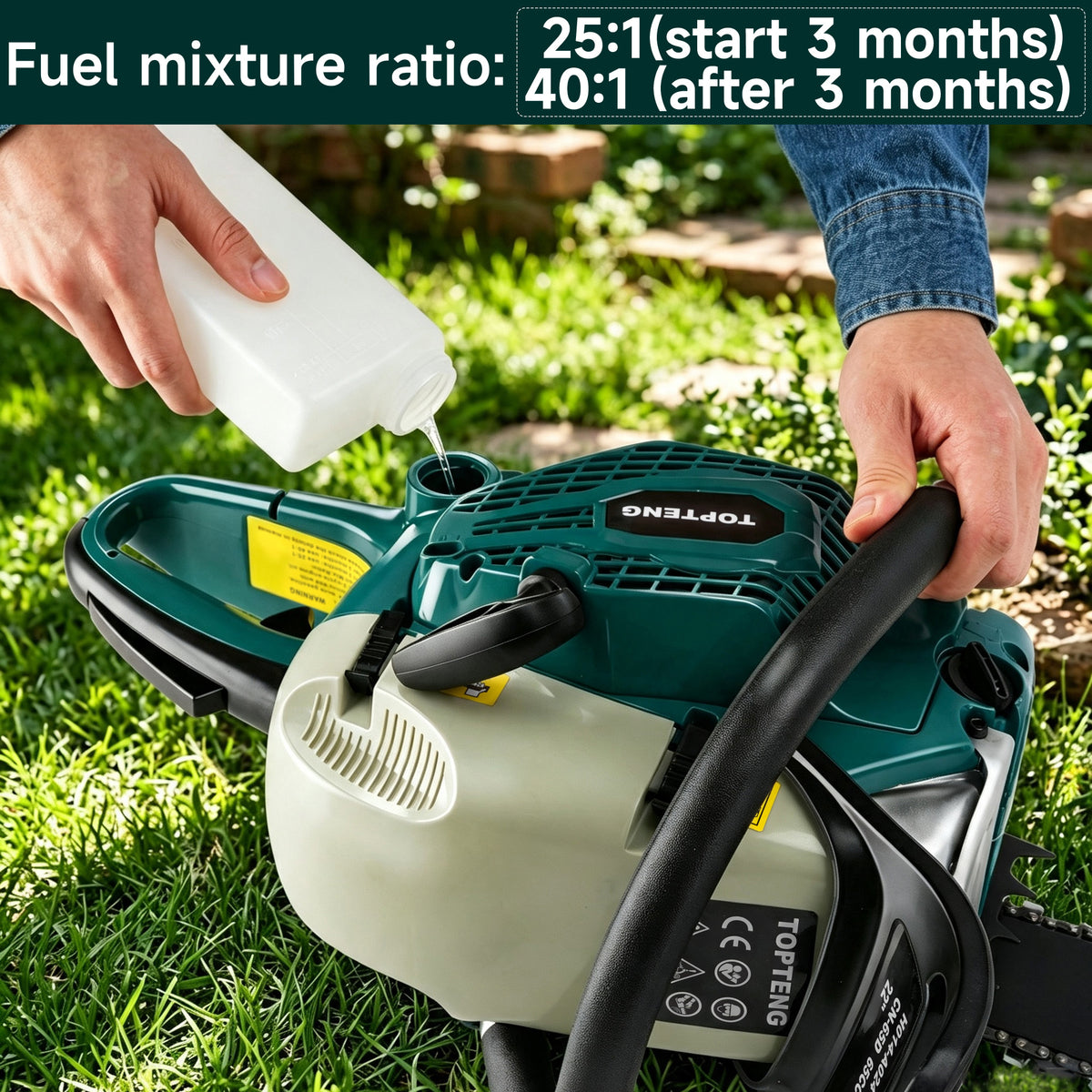 TopTeng 65cc Gas Chainsaw with 22 Inch Guide Bar