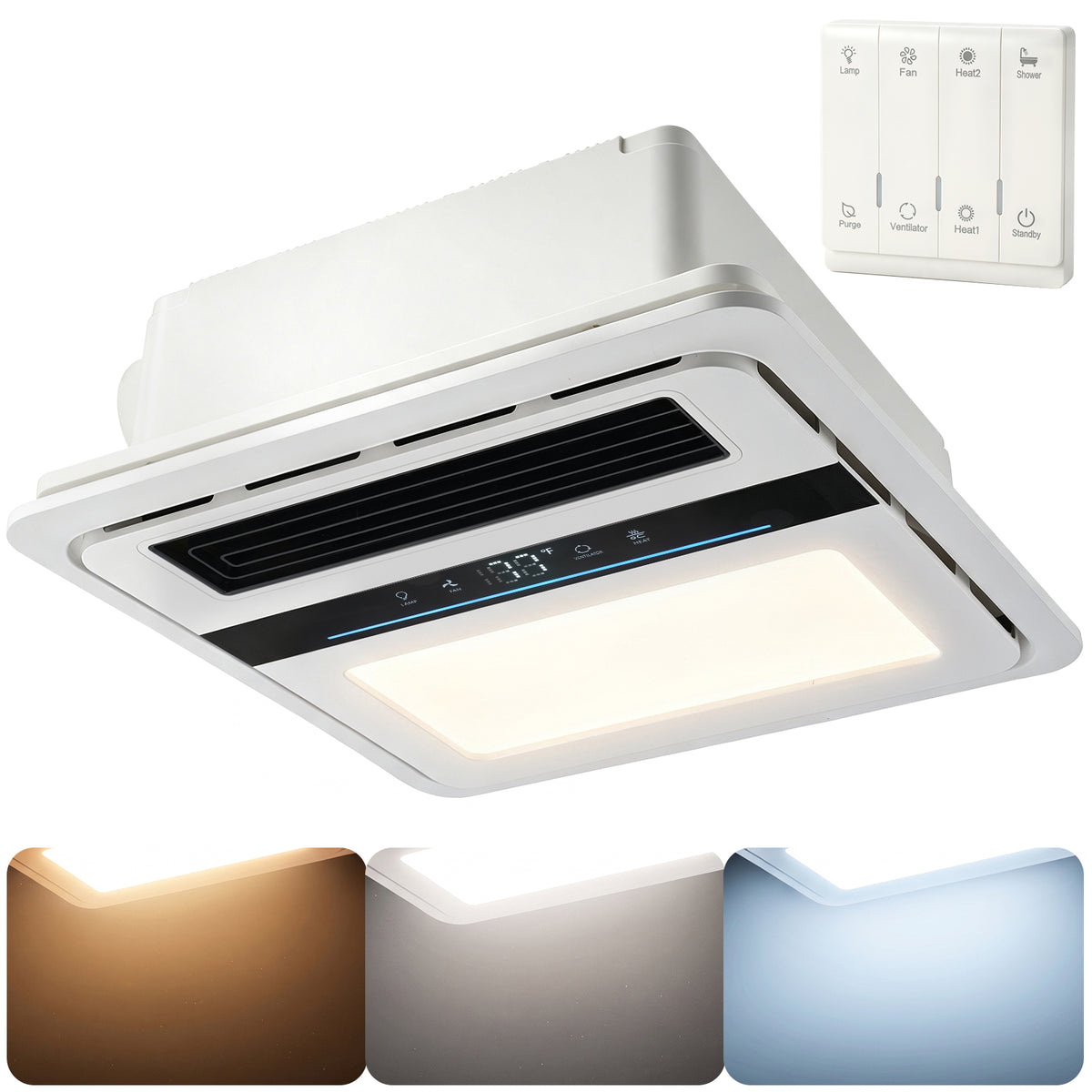 5-in-1 Bathroom Exhaust Fan with Light & Heater
