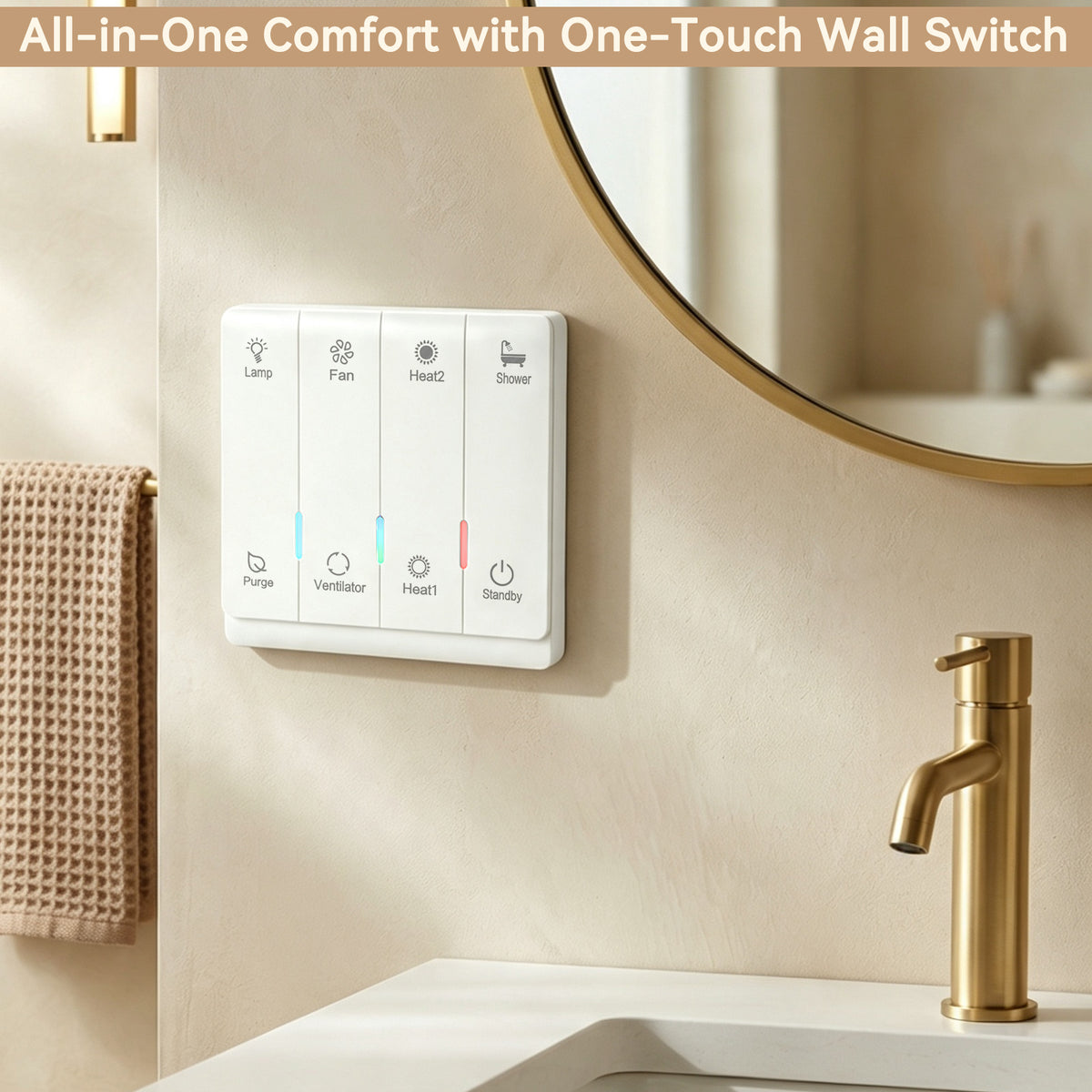 5-in-1 Bathroom Exhaust Fan with Light & Heater