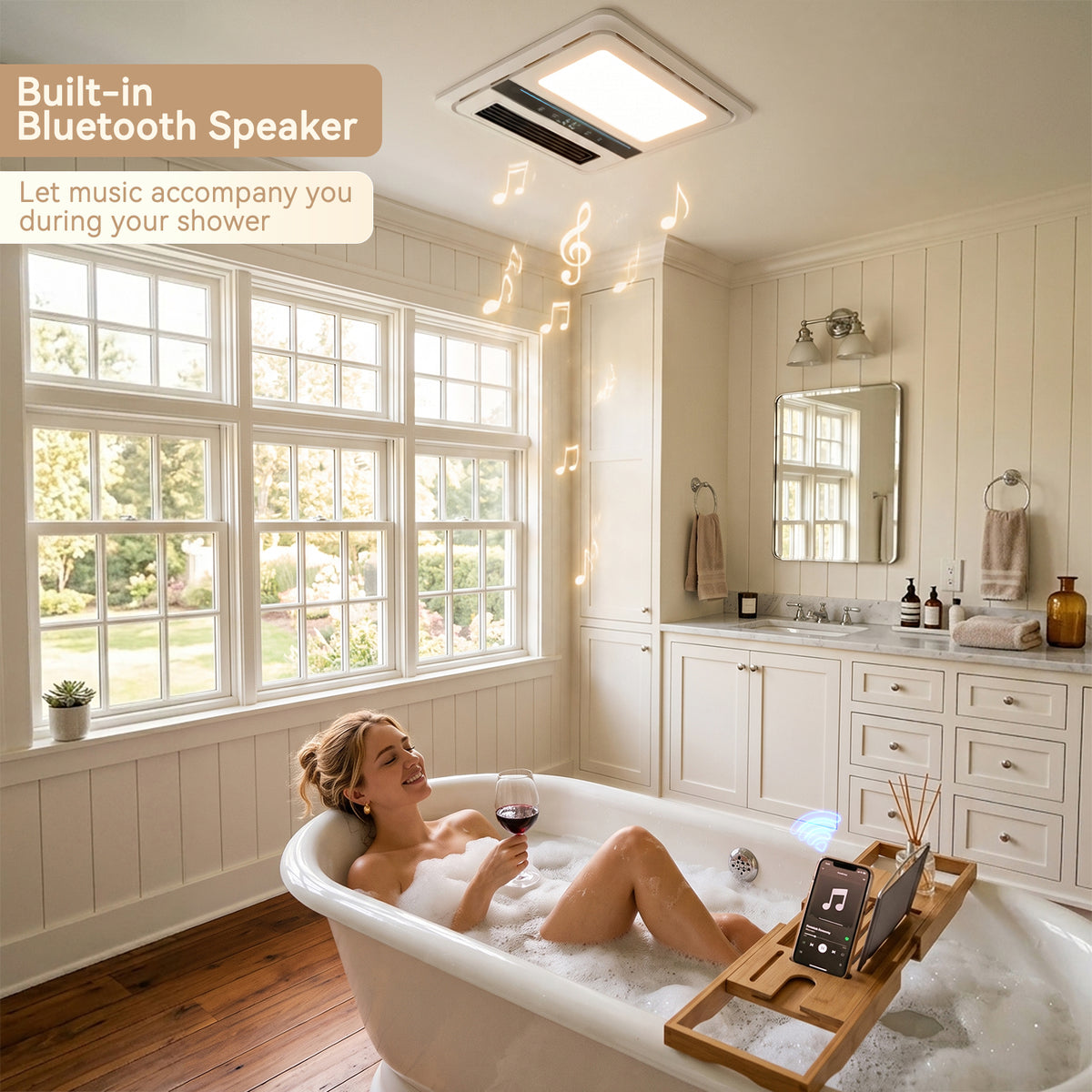 5-in-1 Bathroom Exhaust Fan with Light & Heater