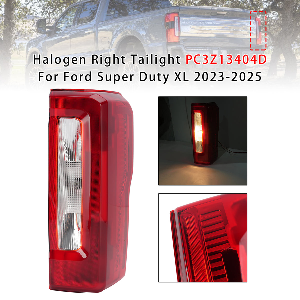 Halogen Right Tailight PC3Z13404D For Ford Super Duty XL 2023-2025