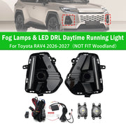 Fog Lamps & LED DRL Daytime Running Light Set For Toyota RAV4 2026-2027