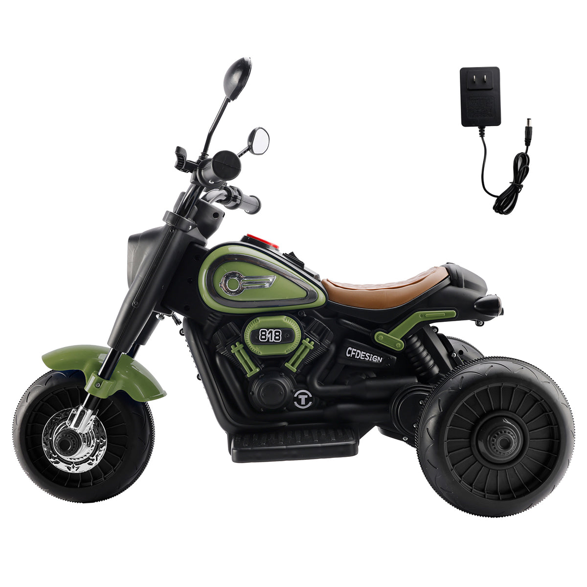 3Wheel 6V Kid Ride On Motorcycle Electric Toy With Colorful Light Music Green