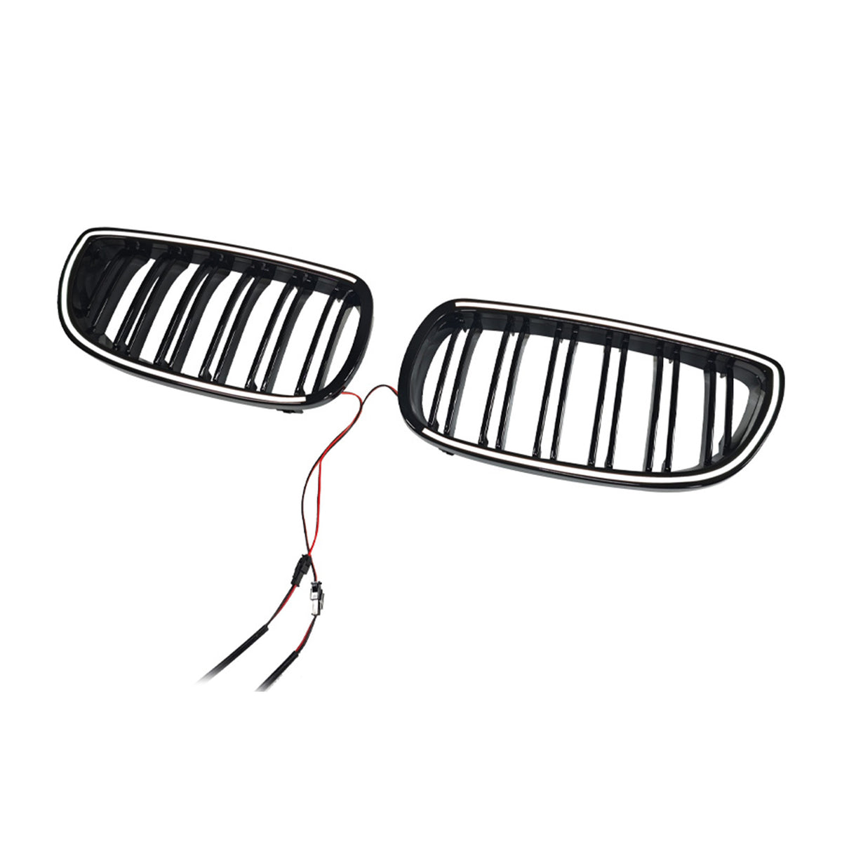 Black Front Kidney Grill Grille Fit BMW E92 E93 LCI 2Doors 2010-2013 W/LED