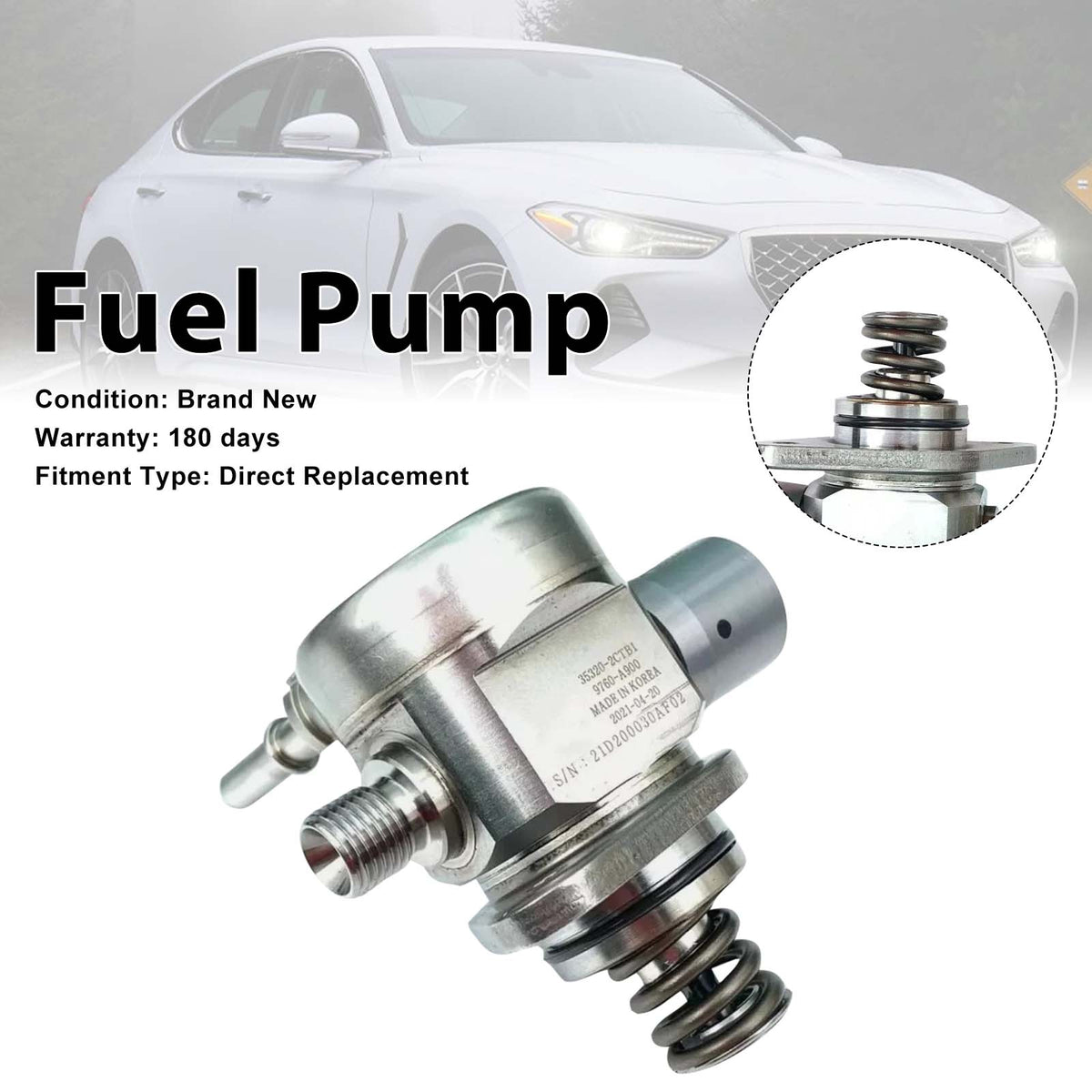 High Pressure Fuel Pump 35320-2CTB1 Fit Hyundai Genesis G70 Fit Stinger 2.0L