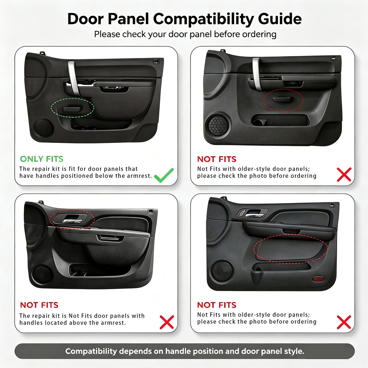 2010-2013 GMC Sierra 1500 Front Armrest Repair Kit Gray 22818466 22818471 Generic