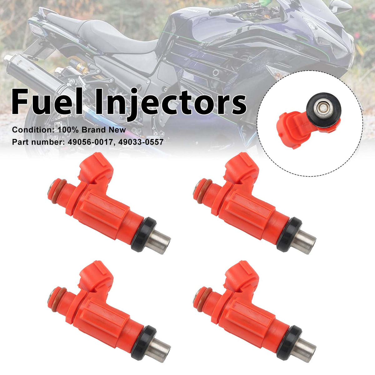 4PC 49056-0017 Fuel Injectors 49033-0557 For Kawasaki ZX-14R 2012-2025