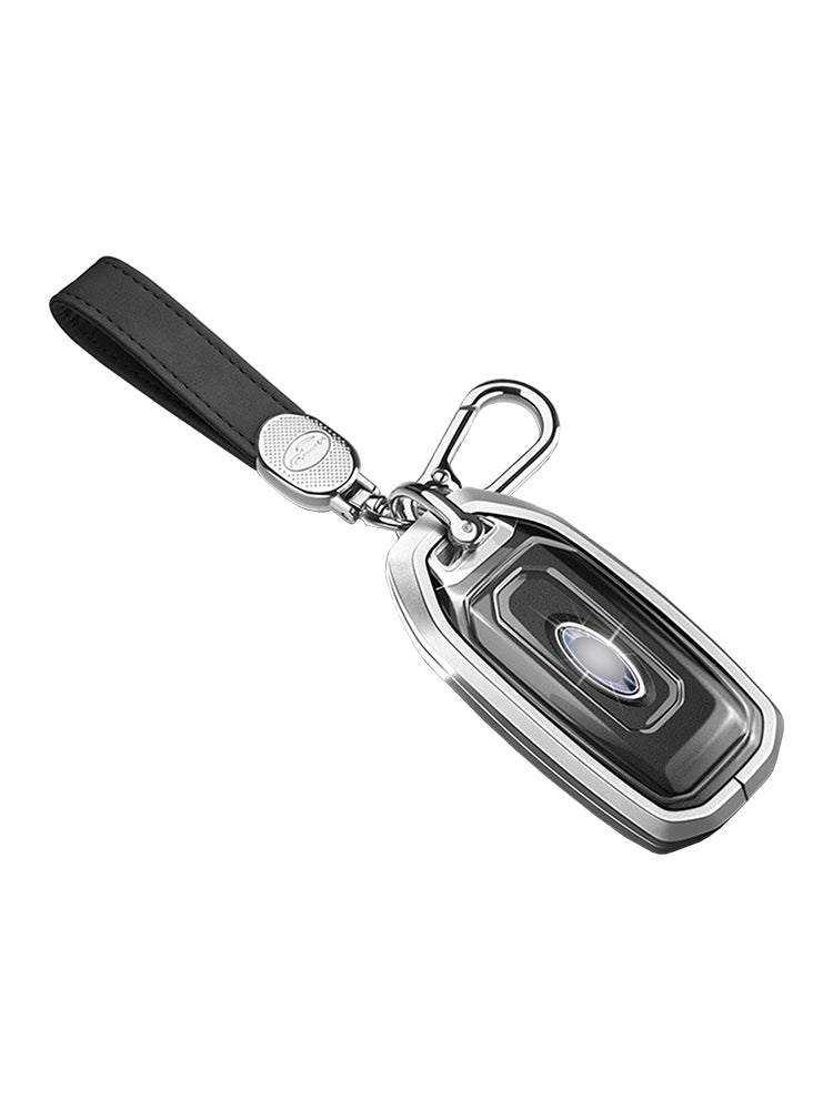 Aluminum Alloy TPU Silvery Car Key Case Cover With Buckle For Ford
