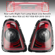 2010-2015 MINI Cabrio R57 LCI Rear Left+Right Tail Lamp Black Line Retrofit Kit 63217255909 63217255911 Generic