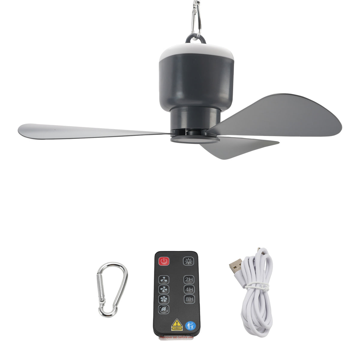 18" Portable Ceiling Fan with Light & Remote