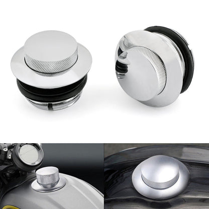 82-10 Harley Chrome Harley Flush Pop Up Reservoir Gas Cap Vented Fuel Tank Fit For