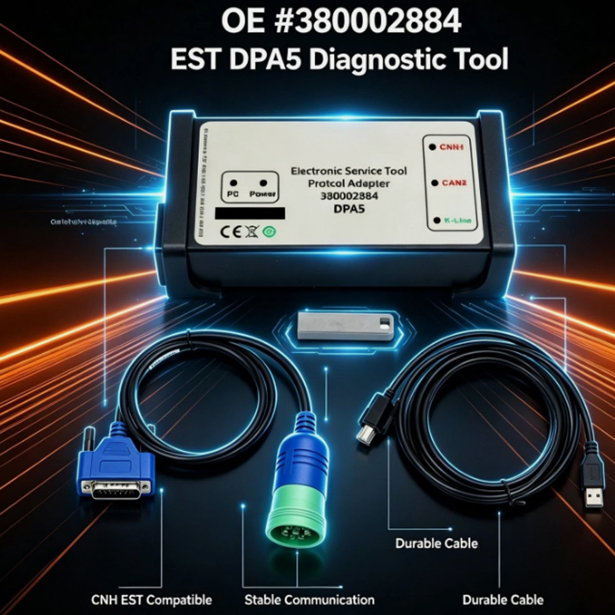 CNH Diagnostic Tool Kit DPA5 For Case Electronic Service Tool V8.6 380002884