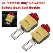 2X Tomato Bag Universal Safety Seat Belt Buckle Alarm Stopper Extension Buckle